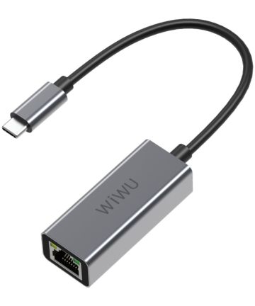 Universele USB-C Naar Ethernet Adapter Grijs Kabels