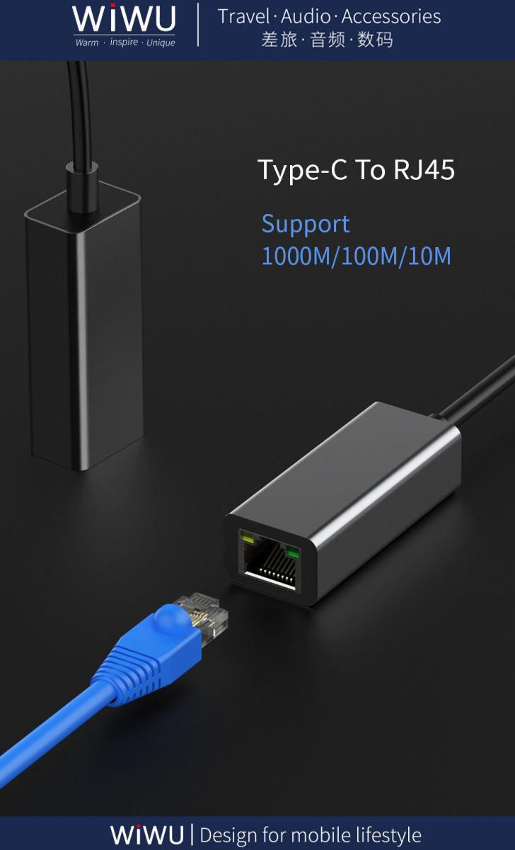 Universele USB-C Naar Ethernet Adapter Grijs afbeelding 5