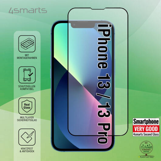 4smarts iPhone 13/13 Pro Screen Protector Full Cover met Montageframe afbeelding 3