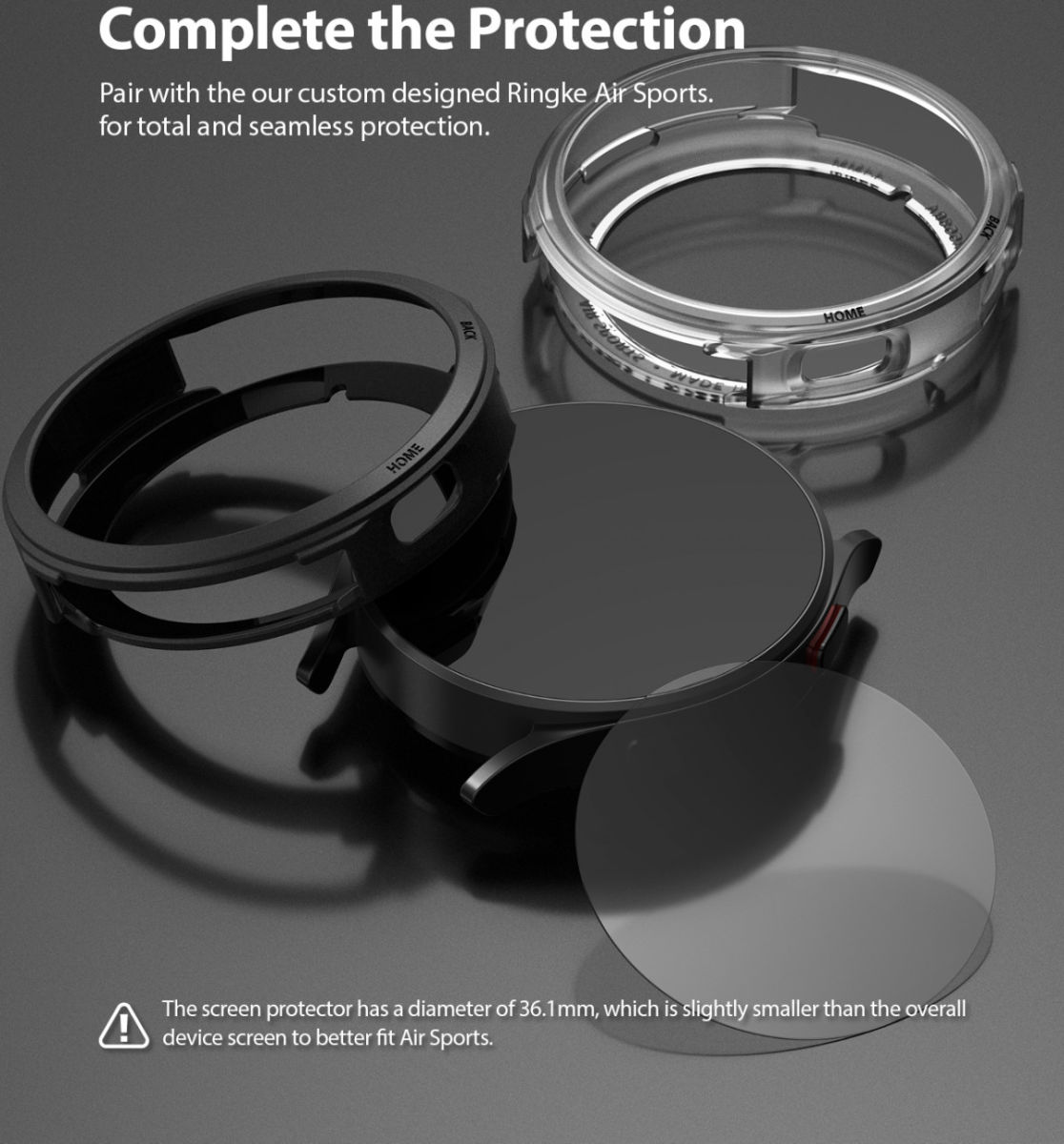Ringke Air Sports Samsung Galaxy Watch 4 40MM Screen Protector 4-Pack afbeelding 3