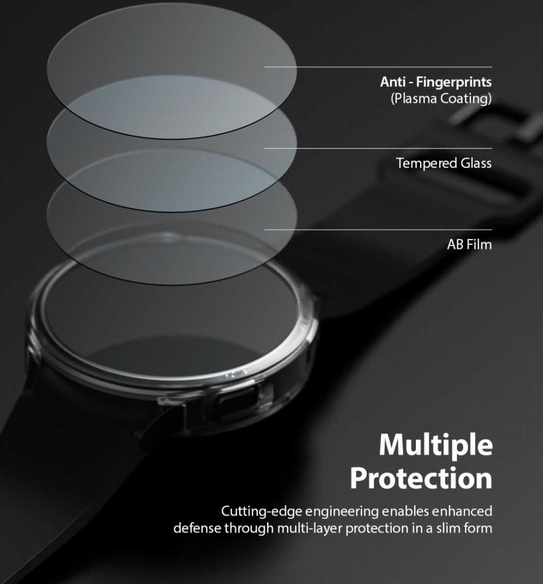 Ringke Air Sports Samsung Galaxy Watch 4 40MM Screen Protector 4-Pack afbeelding 5