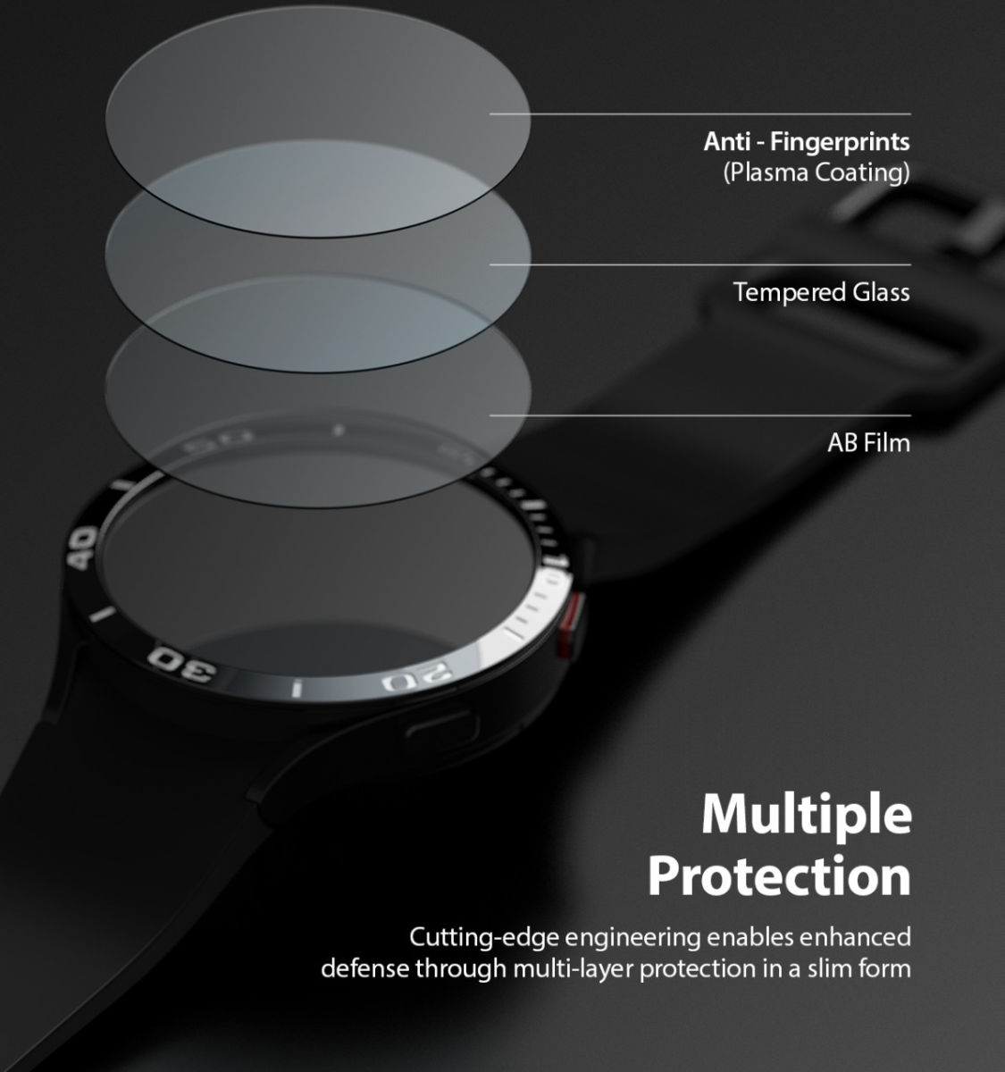 Ringke Bezel Styling Samsung Galaxy Watch 4 44MM Screen Protector (4P) afbeelding 6