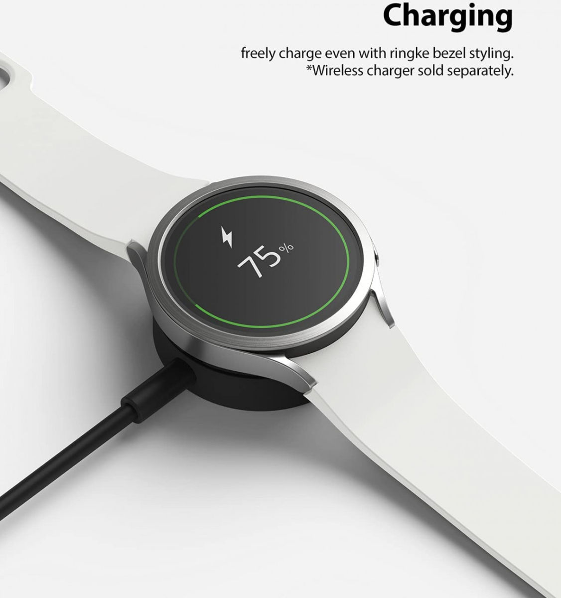 Ringke Bezel Styling - Galaxy Watch 4 40MM Randbeschermer - Staal - Zilver afbeelding 4
