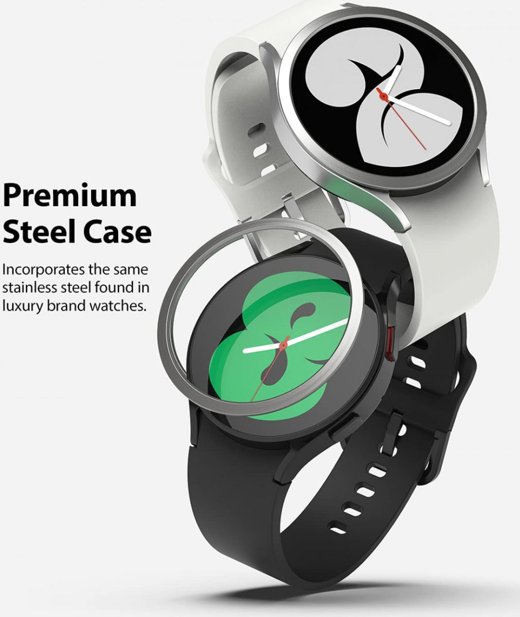 Ringke Bezel Styling - Galaxy Watch 4 40MM Randbeschermer - Staal - Zilver afbeelding 6