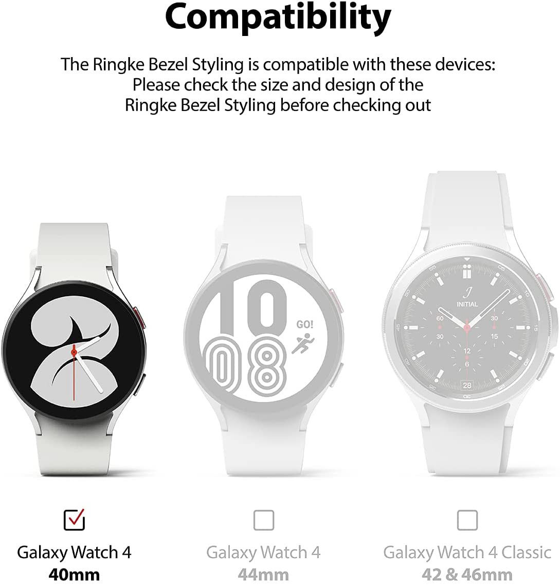 Ringke Bezel Styling - Galaxy Watch 4 40MM Randbeschermer - Zwart afbeelding 9