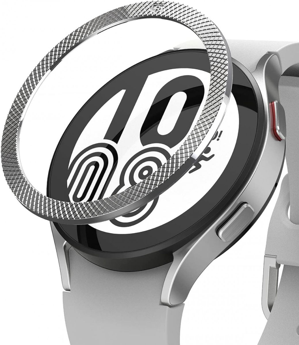 Ringke Bezel Styling - Galaxy Watch 4 44MM Randbeschermer - Zilver afbeelding 1