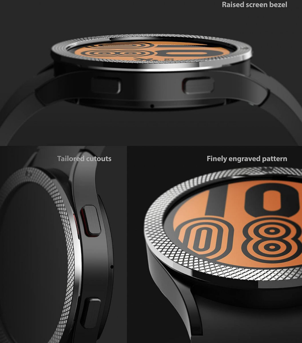 Ringke Bezel Styling - Galaxy Watch 4 44MM Randbeschermer - Zilver afbeelding 3