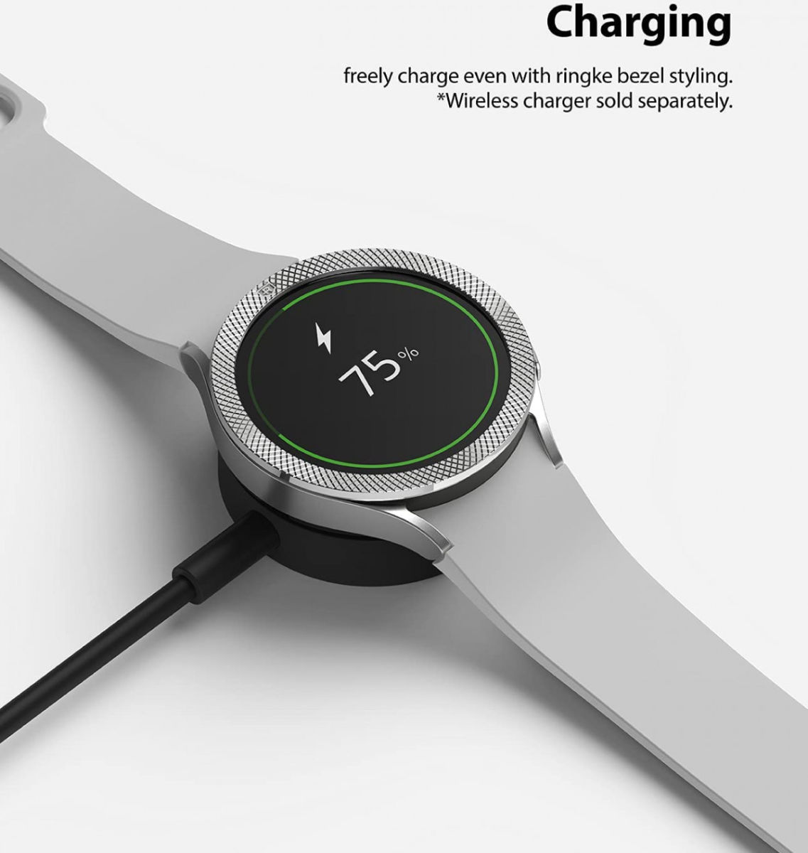 Ringke Bezel Styling - Galaxy Watch 4 44MM Randbeschermer - Zilver afbeelding 4