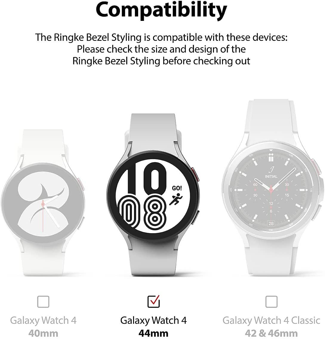 Ringke Bezel Styling - Galaxy Watch 4 44MM Randbeschermer - Zilver afbeelding 5