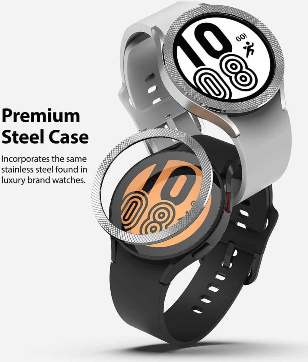 Ringke Bezel Styling - Galaxy Watch 4 44MM Randbeschermer - Zilver afbeelding 6