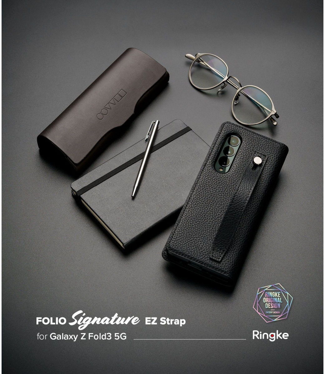 Ringke Folio Signature EZ Strap Samsung Galaxy Z Fold 3 Hoesje Zwart afbeelding 5