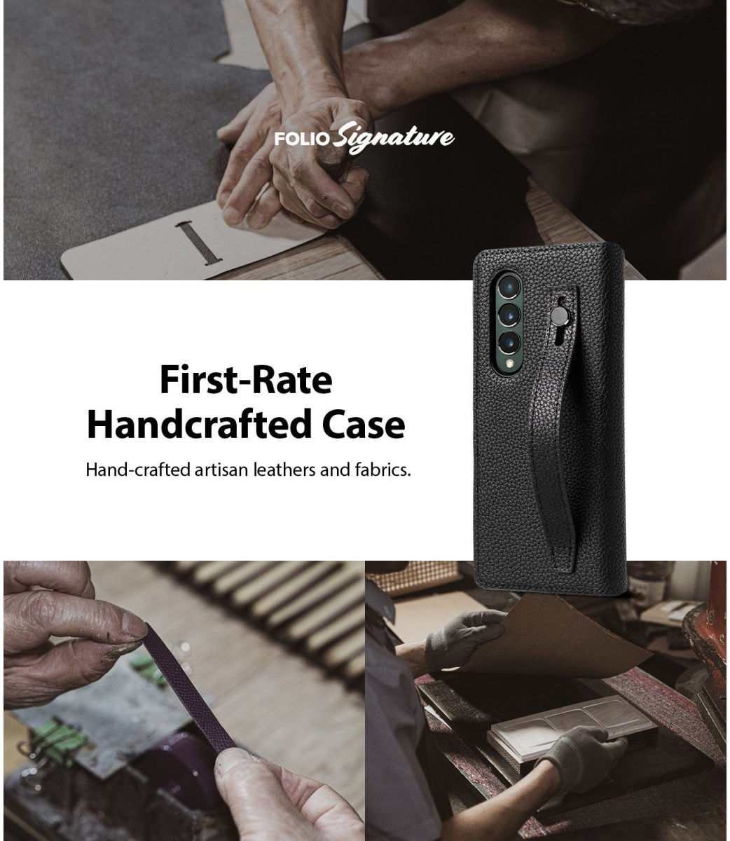 Ringke Folio Signature EZ Strap Samsung Galaxy Z Fold 3 Hoesje Zwart afbeelding 7