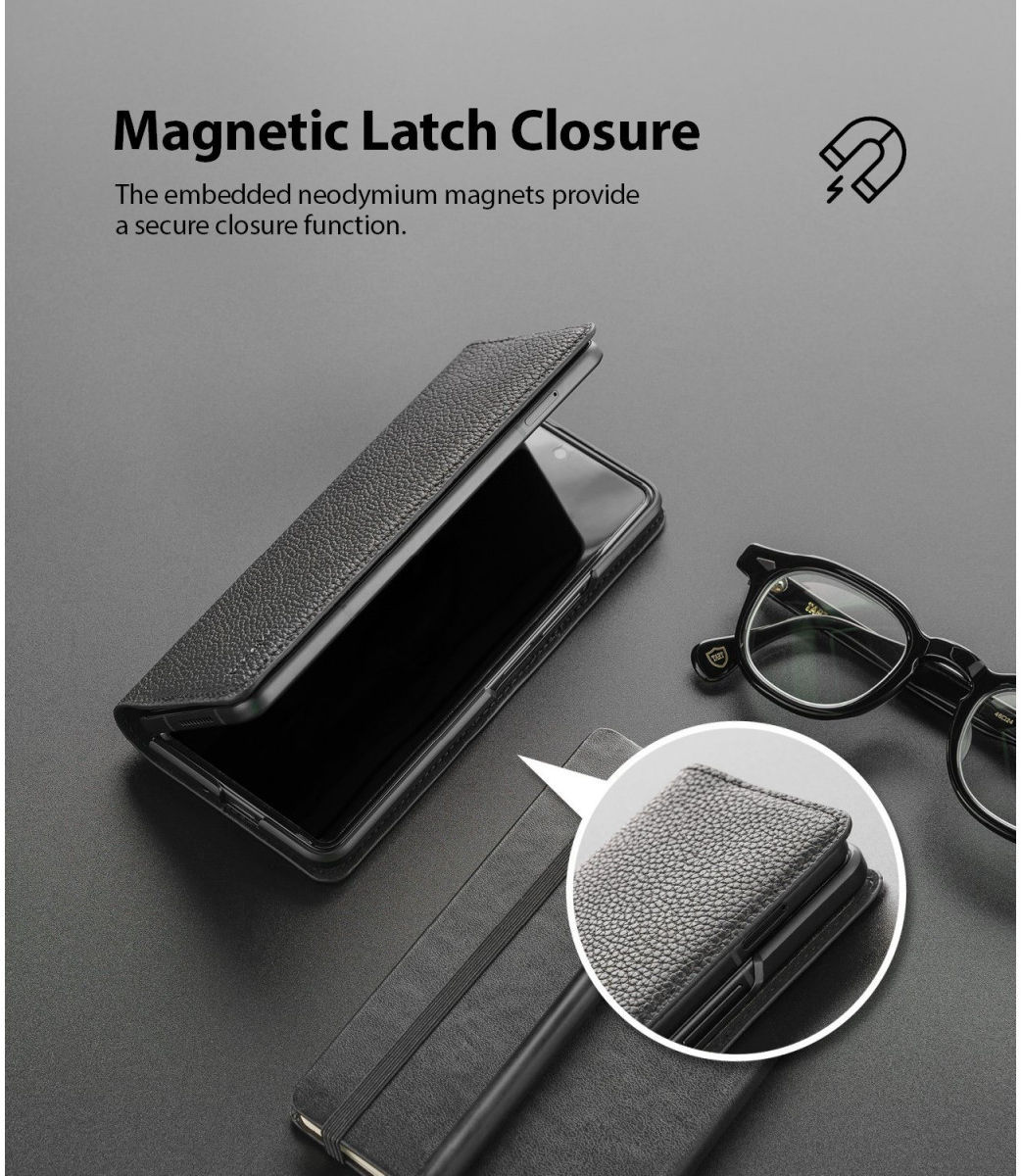 Ringke Folio Signature EZ Strap Samsung Galaxy Z Fold 3 Hoesje Zwart afbeelding 9