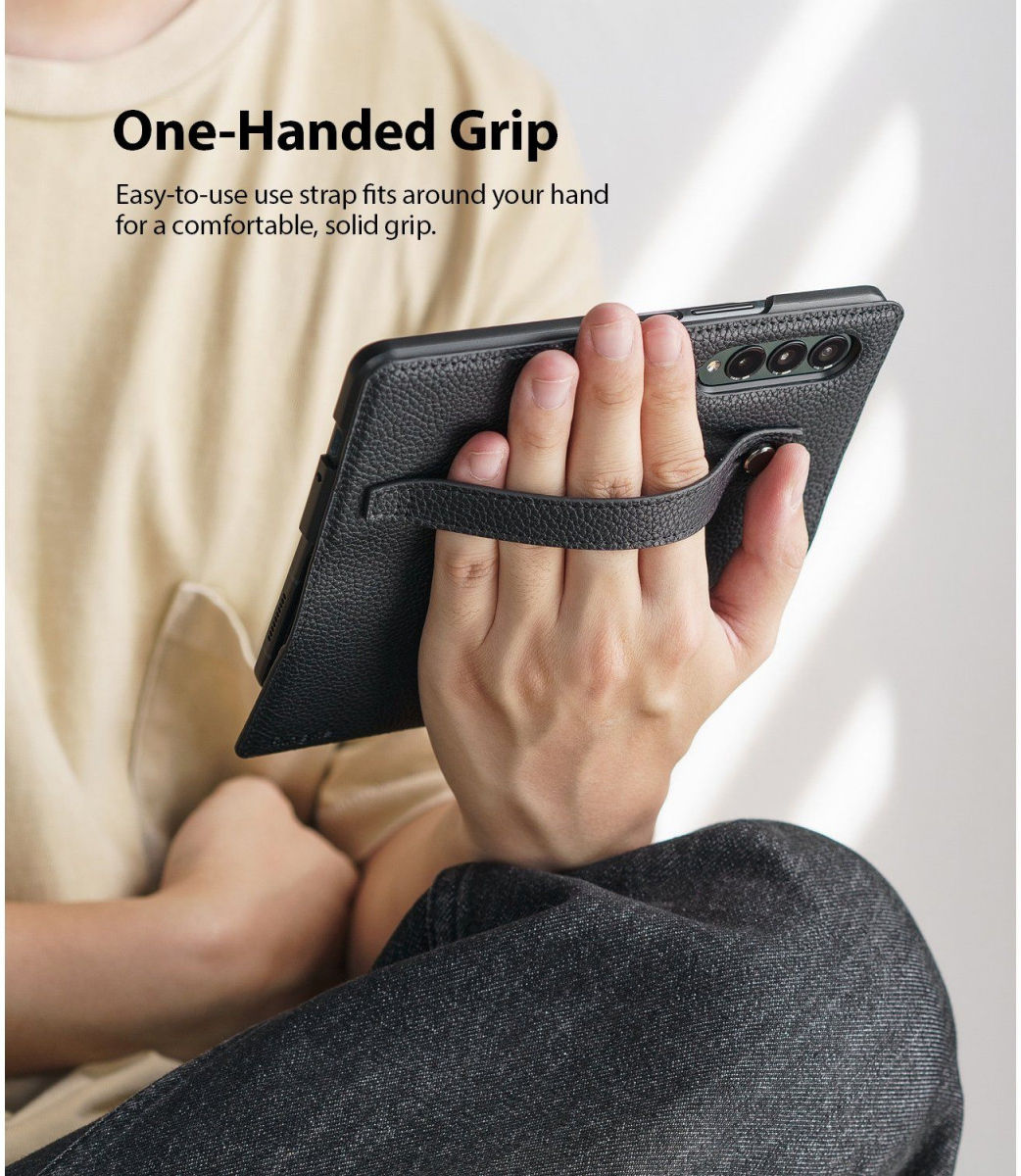 Ringke Folio Signature EZ Strap Samsung Galaxy Z Fold 3 Hoesje Zwart afbeelding 3