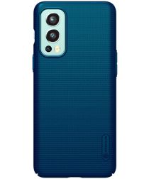Nillkin Super Frosted Shield OnePlus Nord 2 5G Hoesje Back Cover Blauw