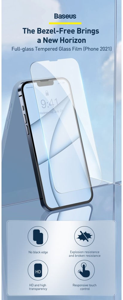 Baseus Apple iPhone 13 Mini Tempered Glass Screenprotector (2-Pack) afbeelding 14