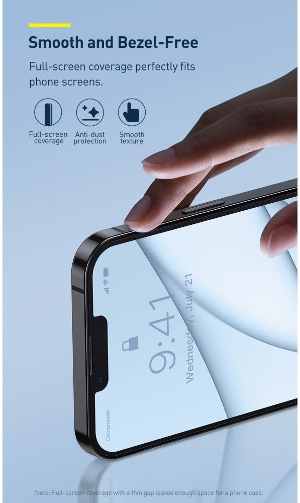Baseus Apple iPhone 13 Mini Tempered Glass Screenprotector (2-Pack) afbeelding 15