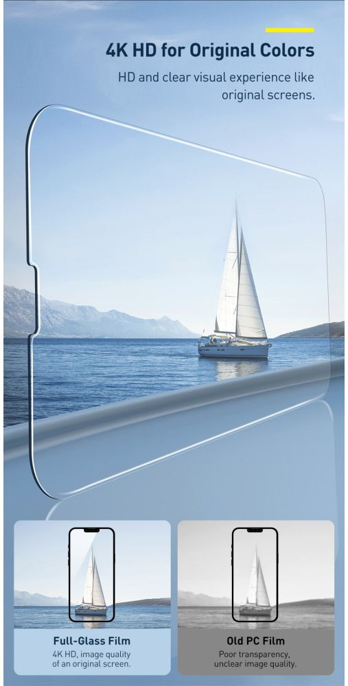 Baseus Apple iPhone 13 Mini Tempered Glass Screenprotector (2-Pack) afbeelding 19