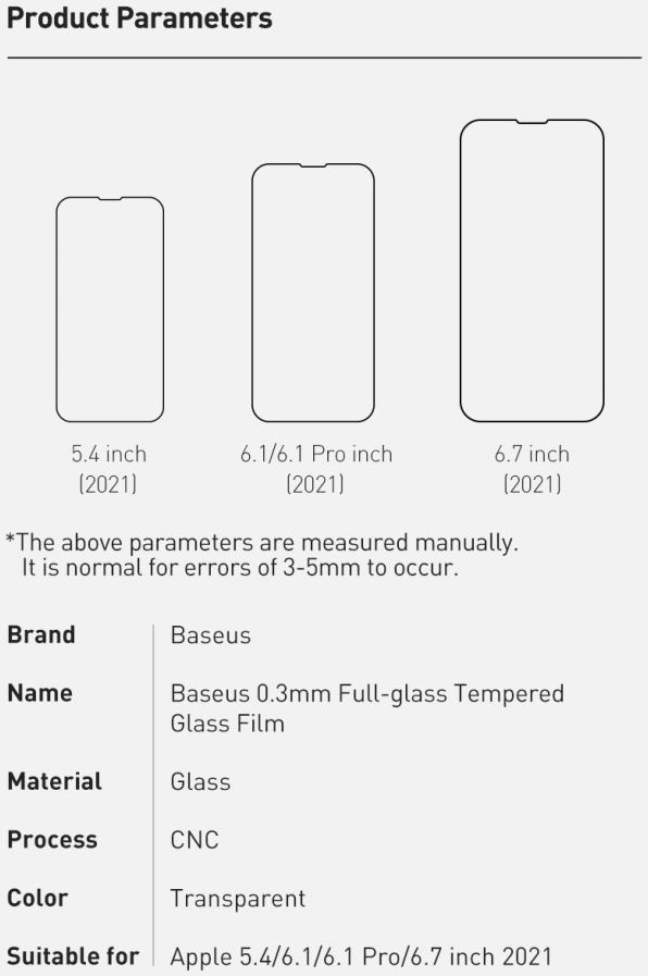 Baseus Apple iPhone 13 Mini Tempered Glass Screenprotector (2-Pack) afbeelding 27