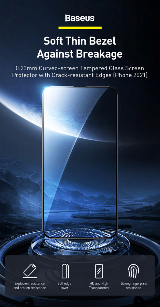 Baseus Apple iPhone 13 Pro Max Tempered Glass Screen Protector 2-Pack afbeelding 10