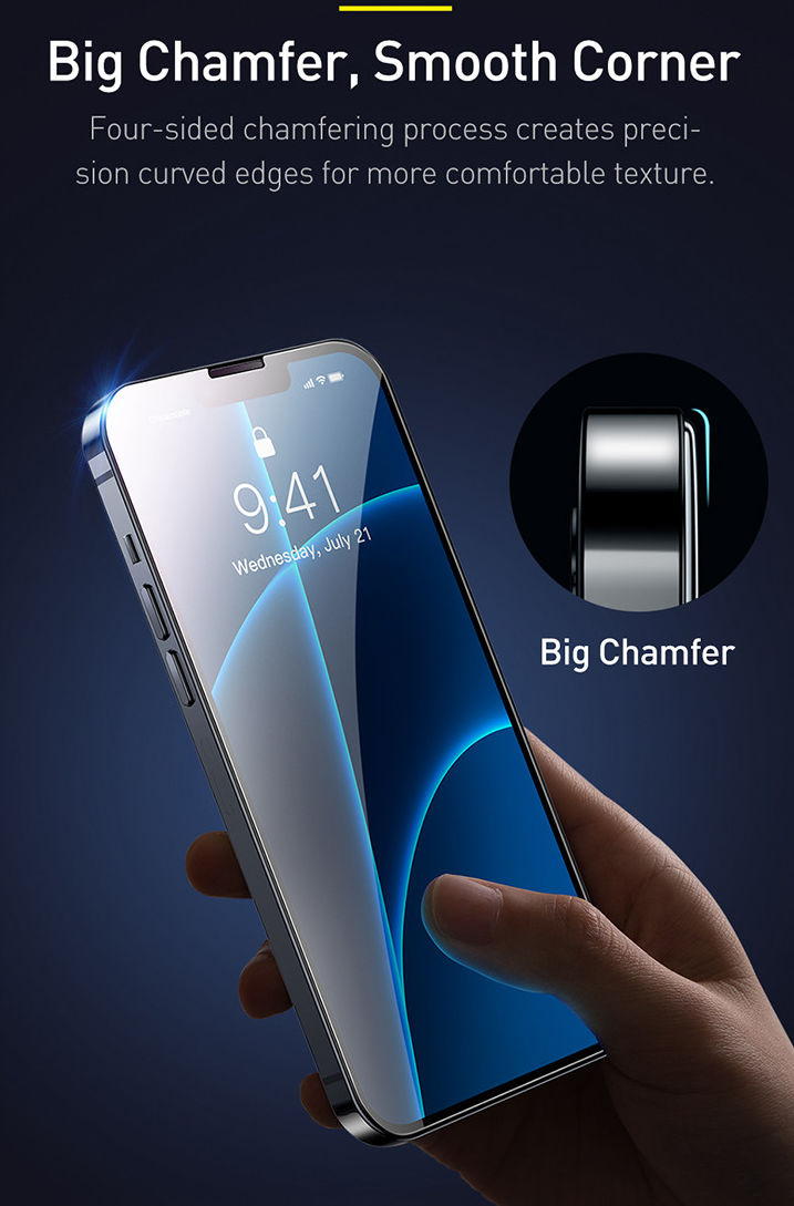 Baseus Apple iPhone 13 Pro Max Tempered Glass Screen Protector 2-Pack afbeelding 7