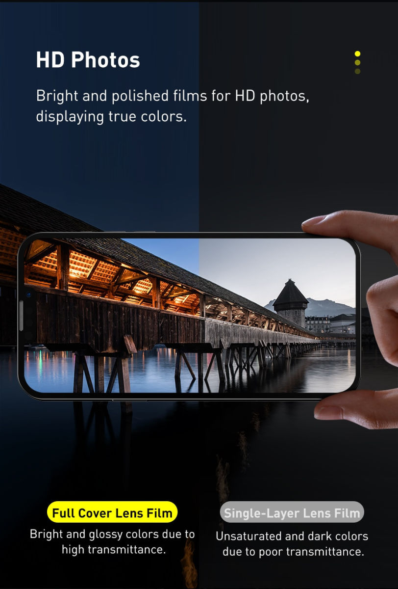 Baseus Apple iPhone 13 / 13 Mini Tempered Glass Camera Protector 2pack afbeelding 5