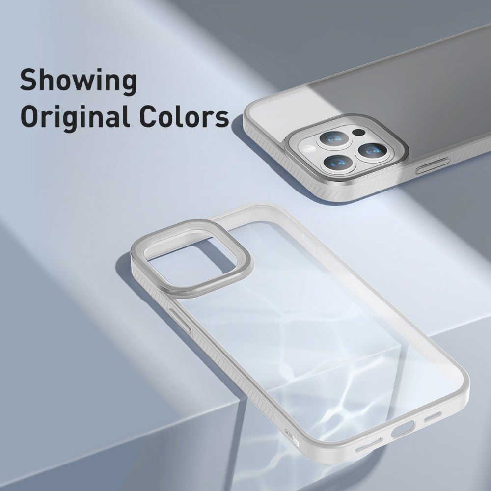 Baseus Apple iPhone 13 Pro Max Hoesje TPU Back Cover Transparant/Grijs afbeelding 9