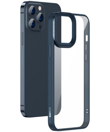 Baseus Apple iPhone 13 Pro Max Hoesje TPU Back Cover Transparant/Blauw Hoesjes
