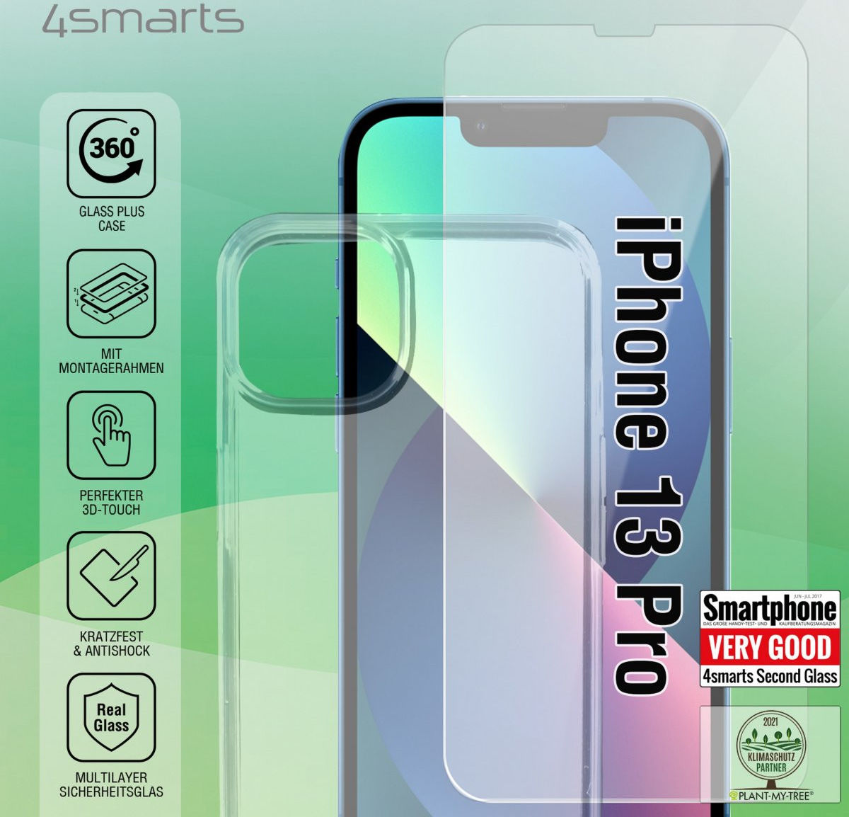 4smarts iPhone 13 Pro Hoesje TPU met Screen Protector met Montageframe afbeelding 2