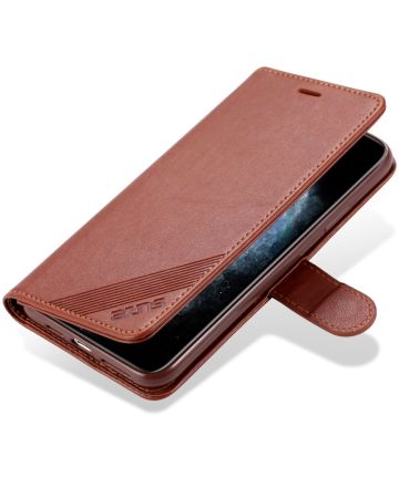 AZNS Apple iPhone 13 Mini Hoesje Wallet Book Case Kunstleer Bruin Hoesjes