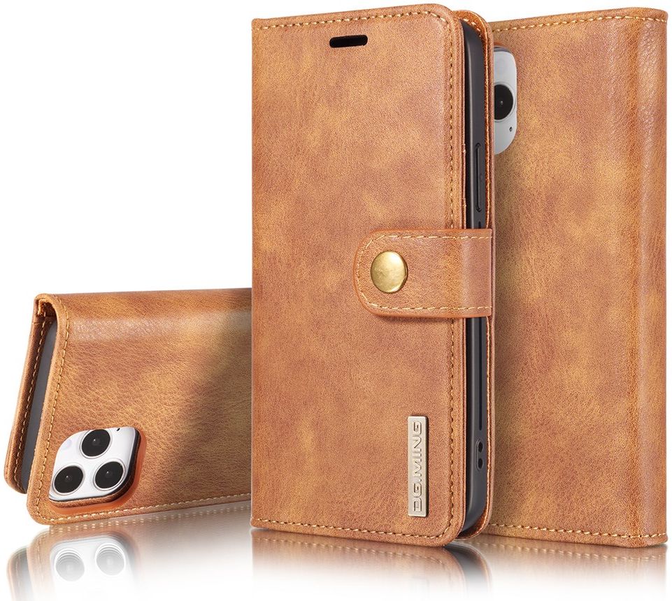 Apple iPhone 13 Pro Max Hoesje 2-in-1 Book Case en Back Cover Bruin afbeelding 11