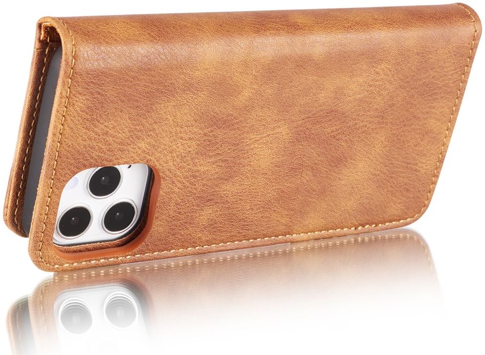 Apple iPhone 13 Pro Max Hoesje 2-in-1 Book Case en Back Cover Bruin afbeelding 6