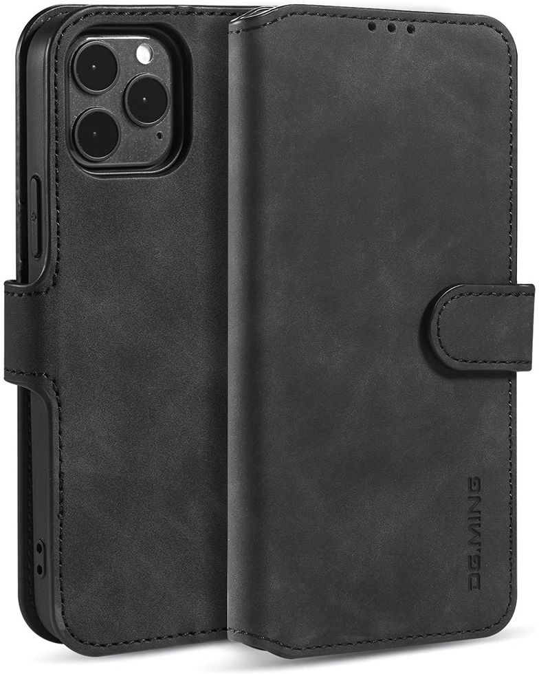 DG Ming Apple iPhone 13 Mini Hoesje Retro Wallet Book Case Zwart afbeelding 2