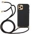 Apple iPhone 13 Pro Hoesje Back Cover Flexibel TPU met Koord Zwart afbeelding 1