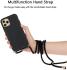 Apple iPhone 13 Pro Hoesje Back Cover Flexibel TPU met Koord Zwart afbeelding 3