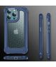 Apple iPhone 13 Pro Hoesje Volledig Schokbestendig Carbon Cover Blauw