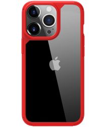 Apple iPhone 13 Pro Hoesje Hybride Back Cover Transparant/Rood
