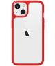 Apple iPhone 13 Hoesje Hybride Back Cover Transparant/Rood