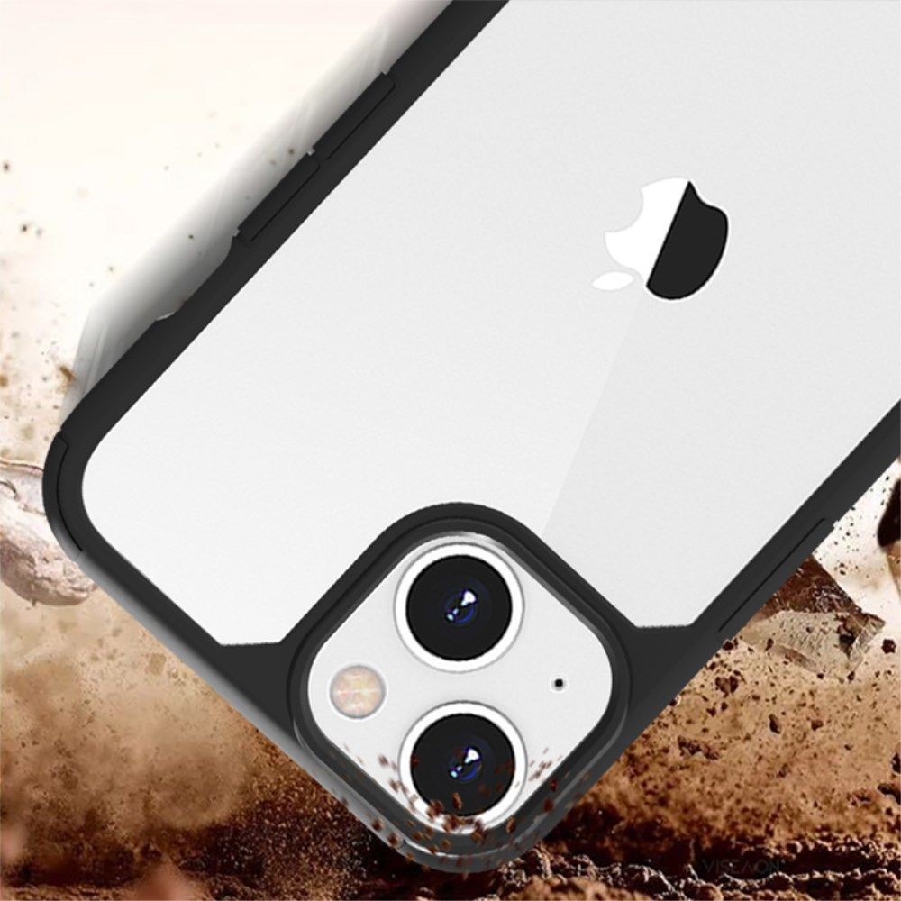 Apple iPhone 13 Hoesje Hybride Back Cover Transparant/Rood afbeelding 5