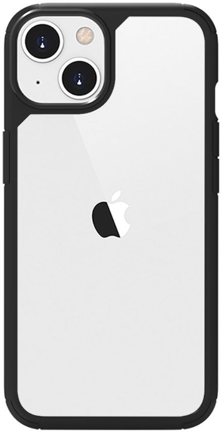 Apple iPhone 13 Mini Hoesje Hybride Back Cover Transparant/Zwart afbeelding 1
