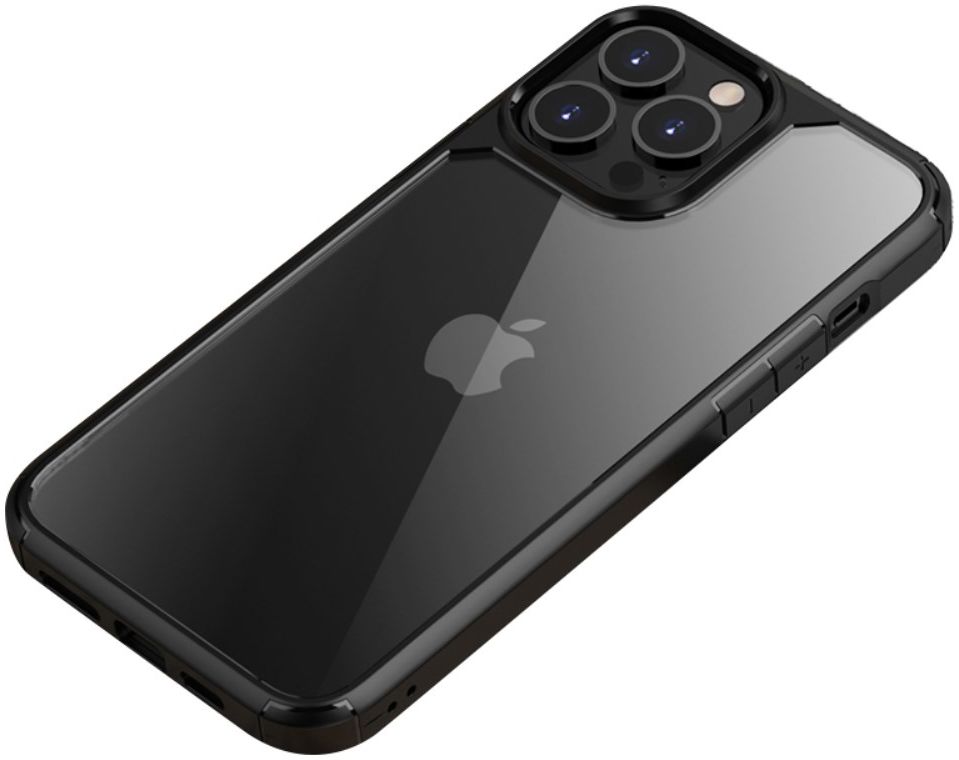 iPaky Apple iPhone 13 Pro Max Hoesje Back Cover Transparant/Zwart afbeelding 1
