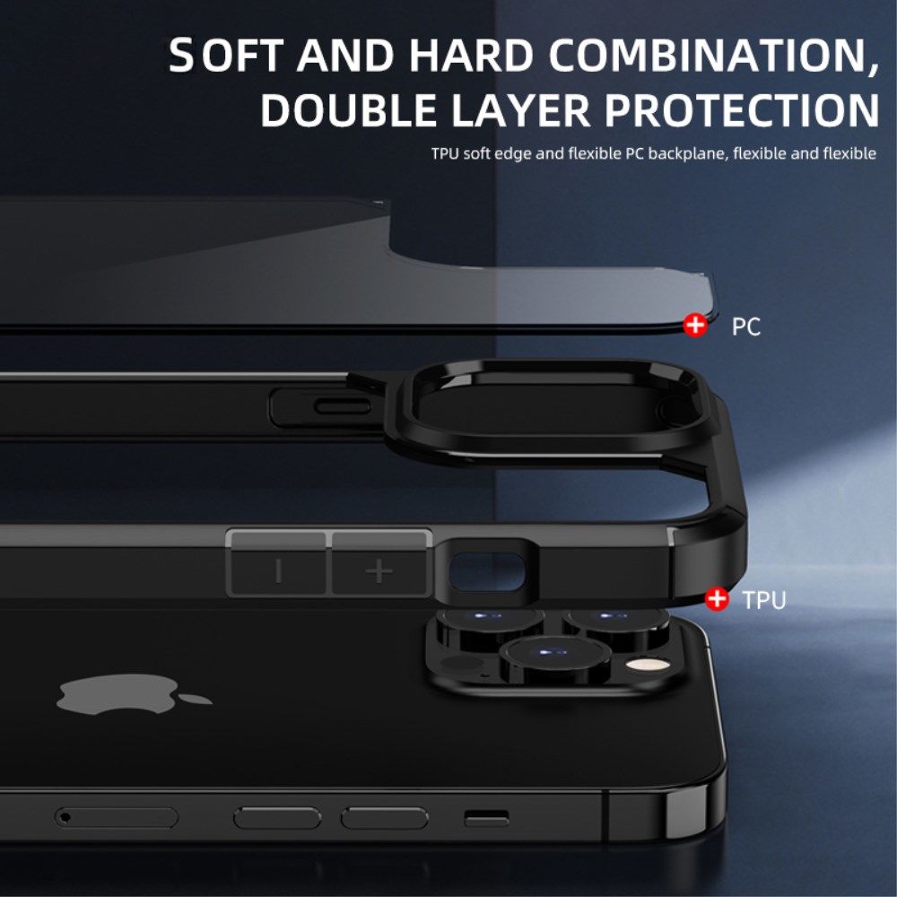 iPaky Apple iPhone 13 Pro Max Hoesje Back Cover Transparant/Zwart afbeelding 4