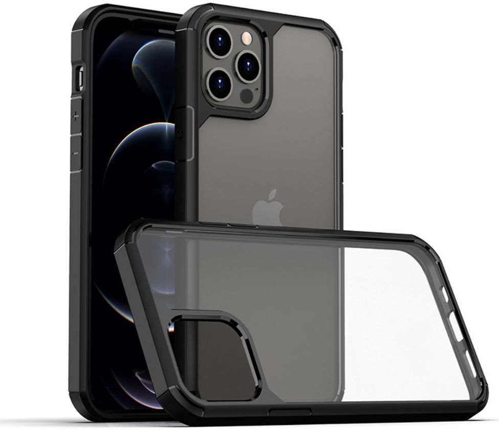 iPaky Apple iPhone 13 Hoesje Hybride Back Cover Transparant/Zwart afbeelding 6