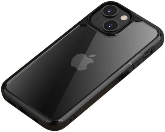 iPaky Apple iPhone 13 Hoesje Hybride Back Cover Transparant/Zwart afbeelding 1