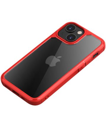 iPaky Apple iPhone 13 Hoesje Hybride Back Cover Transparant/Rood Hoesjes