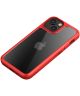 iPaky Apple iPhone 13 Hoesje Hybride Back Cover Transparant/Rood
