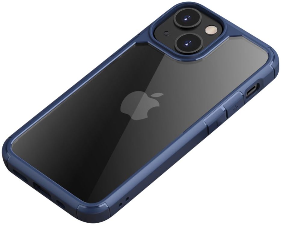 iPaky Apple iPhone 13 Hoesje Hybride Back Cover Transparant/Blauw afbeelding 1