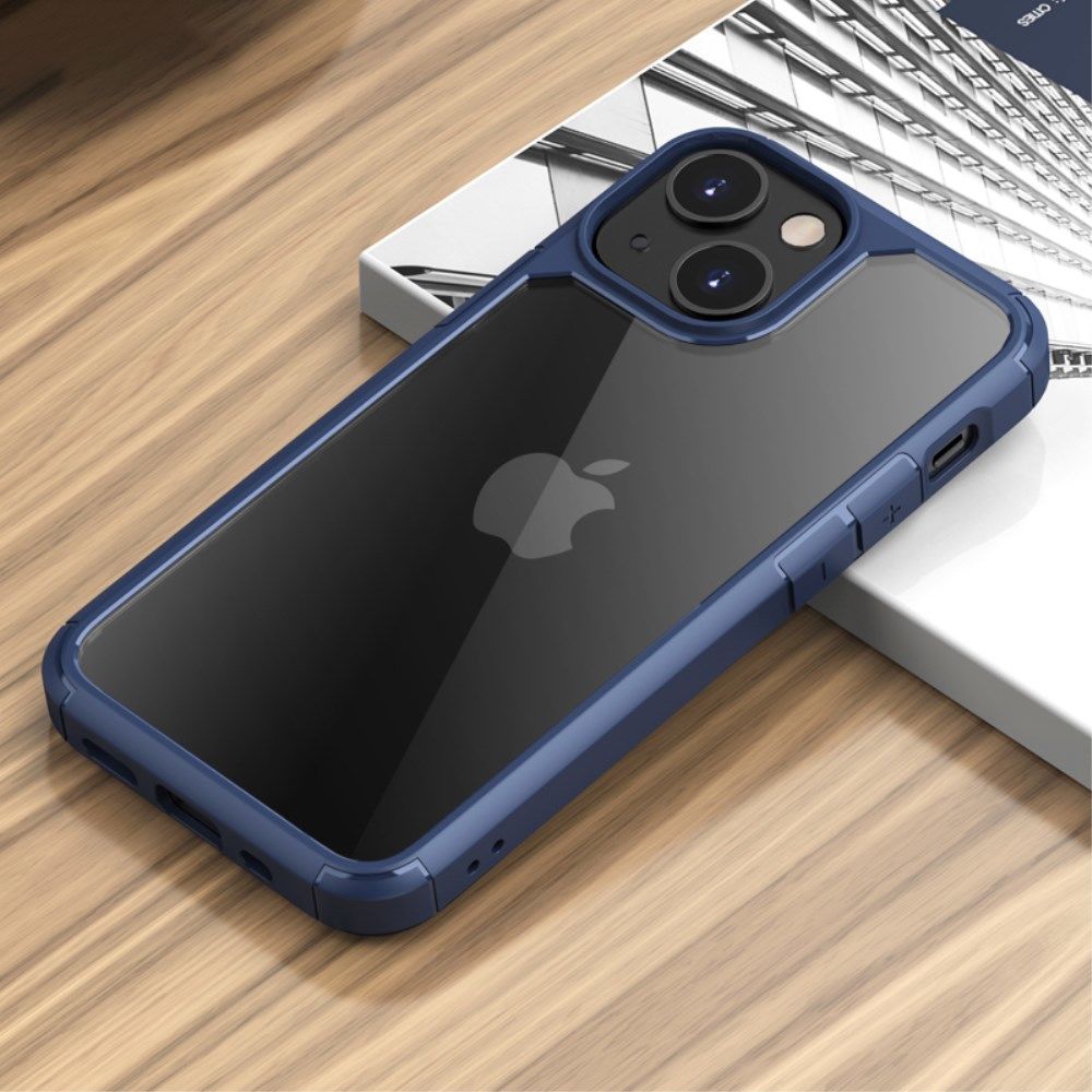 iPaky Apple iPhone 13 Hoesje Hybride Back Cover Transparant/Blauw afbeelding 2