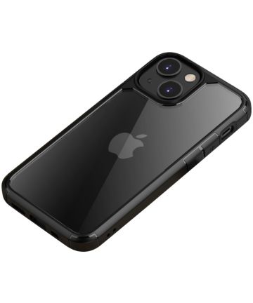 iPaky Apple iPhone 13 Mini Hoesje Hybride Back Cover Transparant/Zwart Hoesjes