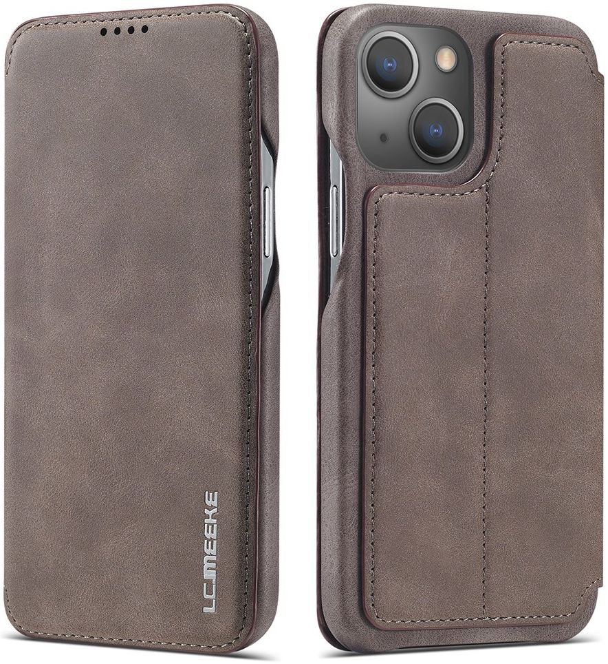 LC.IMEEKE Apple iPhone 13 Hoesje Retro Portemonnee Book Case Coffee afbeelding 3